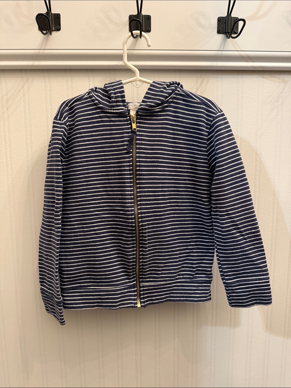 Crewcuts Navy & White Striped Zip-Up Hoodie